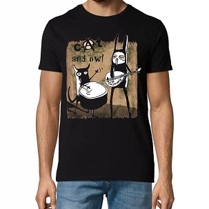 Rontó Lili : Cat and Owl Classic T-shirt - U - B - M